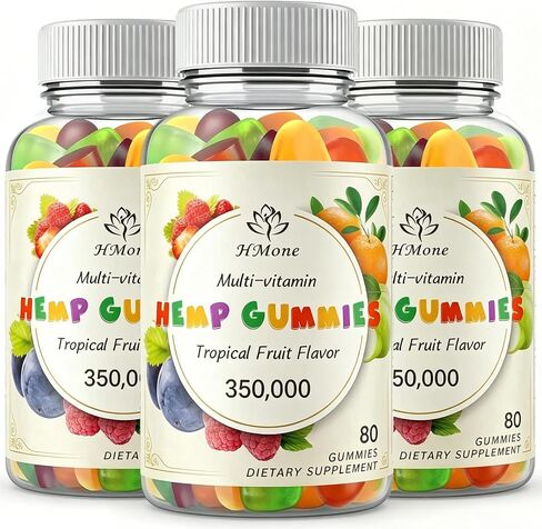 Hemp Gummies Advanced for Pain, Sleep, Anxiety - High Potency Pure Organic Hеmp Oil Extract Supplement - 100% Natural Extra Strength Hemp Gummy - Vegan Non-GMO 3 Packs in Saudi Arabia