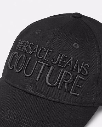 VERSACE JEANS COUTURE Black Bold Signature Baseball Cap in Kuwait