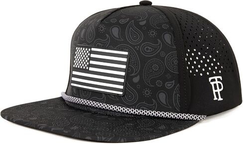 قبعة Snapback لأداء الجولف من TOP-EX للرجال مقاومة للماء وطاردة للماء وغطاء مسطح قابل للتنفس ومثقوب بالليزر مقاسين XL XXL in Kuwait