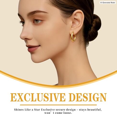 14K Gold Plated Hoop Earrings for Women, Huggie Hoop Earrings,Hypoallergenic Lightweight Small Hoop Earring for Womens with Gift Box,Birthday Valentine's Jewelry Ideal Gift for Wife Mom Girlfriend/Her in Kuwait