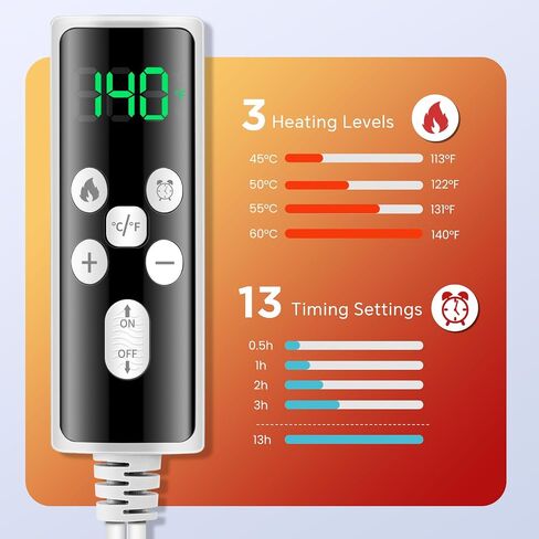Hip Heating Pad for Hip Pain Relief, Heated Hip Brace for Sciatica Pain Relief, Back/Thigh/Leg/Buttock Electric Heating Therapy Pad for Men Women, 3 Heat and 13 Timing Settings in Saudi Arabia