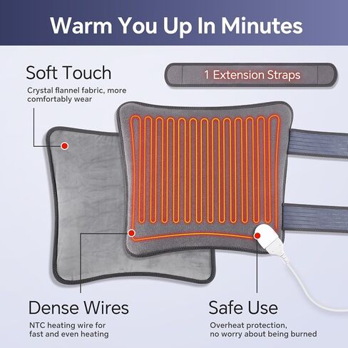 Hip Heating Pad for Hip Pain Relief, Heated Hip Brace for Sciatica Pain Relief, Back/Thigh/Leg/Buttock Electric Heating Therapy Pad for Men Women, 3 Heat and 13 Timing Settings in Saudi Arabia