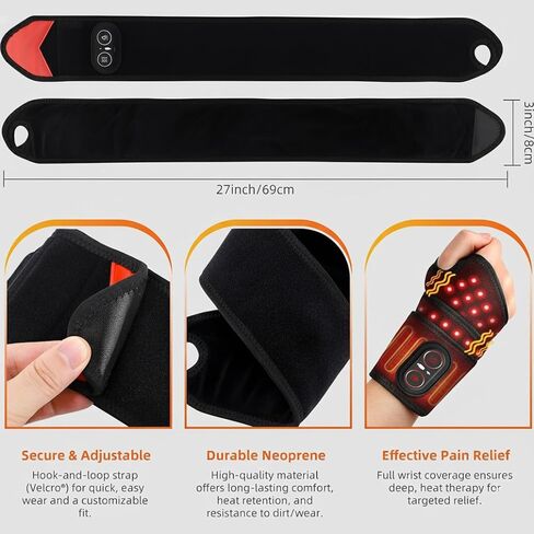 2026 Upgraded Rechargeable Cordless Wrist Heating Pad – Helps Ease Wrist Tension & Fatigue, with Vibration & Adjustable Heat, Wrist Pain Relief for Home or Work in Saudi Arabia