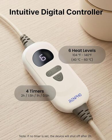 RENPHO Graphene-Infused Heating Pad, Weighted Heating Pad for Neck Shoulders & Back, Multiple Heat Levels & Timers, FSA Eligible HSA, Birthday Gift for Women Men, Snug-Fit, Soft, Comfortable in Kuwait