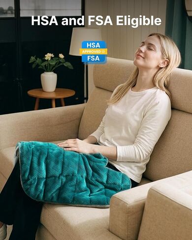RENPHO Graphene-Infused Heating Pad, Weighted Heating Pad for Neck Shoulders & Back, Multiple Heat Levels & Timers, FSA Eligible HSA, Birthday Gift for Women Men, Snug-Fit, Soft, Comfortable in Kuwait
