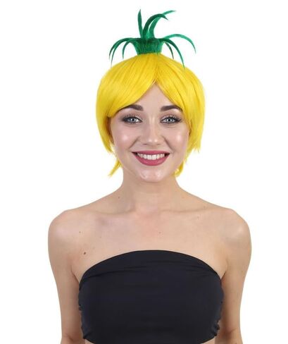 Women's Sunny Pineapple Wig, Yellow Premium Breathable Capless Design, Flame-retardant Synthetic Fiber in Saudi Arabia
