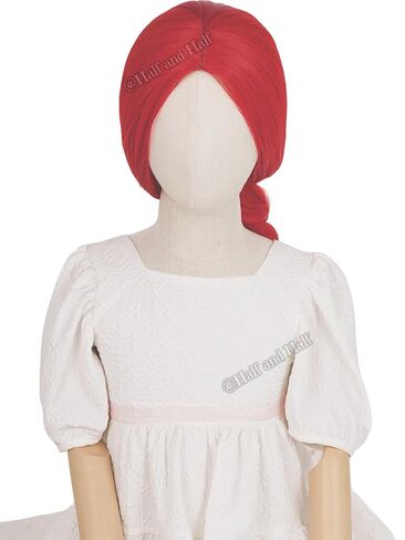 Red Braided Center Part Cosplay Wig and Yellow Bow 23.6'' Long Vibrant Red Braid CowGirl Costume Wigs for Halloween Party in Saudi Arabia