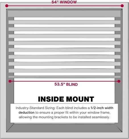 LOTUS & WINDOWARE Cordless Mini Blind, 1" Vinyl Slats, 54" Wide x 72" Long - White, Window Blinds for Home and Office, Interior Door Blinds - Light Filtering in Saudi Arabia