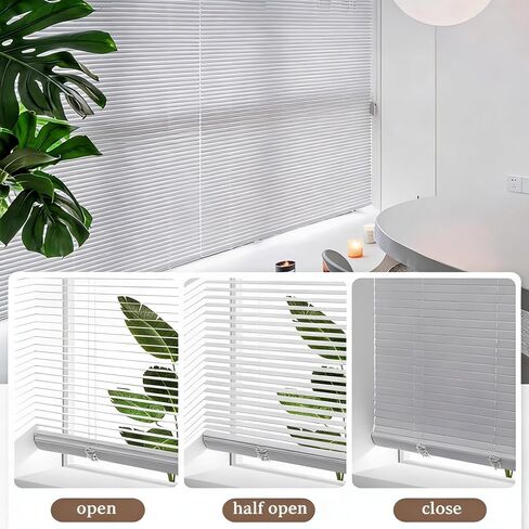 90" W x 49" H Mini Blinds for Windows, Cordless 1 inch Mini Blinds Blackout Venetian Blind Protect Privacy L Stype Aluminum Blind for RV, Living Room, Office. White in Saudi Arabia