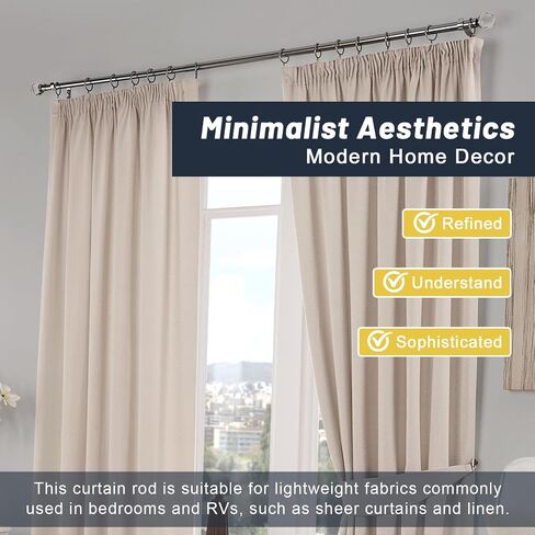Curtain Rods 5/8 Inch Adjustable Single Rod 28-50 in - Decorative Drapery Pole with Acrylic Diamond Finial for Eyelet Curtains, Silver for Bedroom, Window, Door in Saudi Arabia