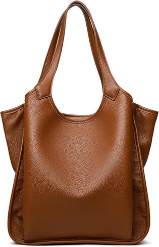 MYHOZEE Vegan Leather Tote Bags for Women Multi Pocket Shoulder Purse Triple Compartment Handbags Fits 12.9 Inch Tablet in Saudi Arabia