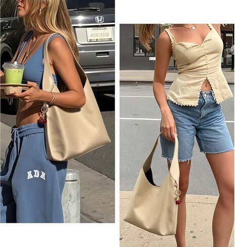 Slouchy Shoulder Bag Shoulder Purse with Cherry Charm Hobo Bags for Work Travel in Kuwait