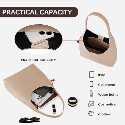 Slouchy Shoulder Bag Shoulder Purse with Cherry Charm Hobo Bags for Work Travel in Kuwait