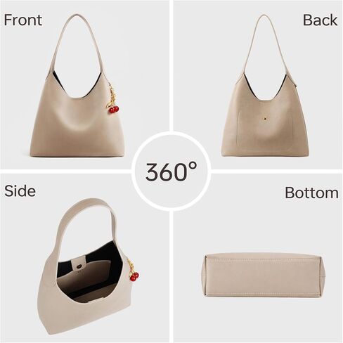 Slouchy Shoulder Bag Shoulder Purse with Cherry Charm Hobo Bags for Work Travel in Kuwait