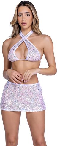 AS Roma Womens Roma Rave/Festival Sequin Fishnet Skirt in Saudi Arabia