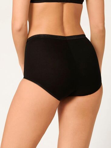 Sloggi Womens 3 Pack Zero Feel High Waisted Cheeky Cotton Underwear or Panties for Ladies Basic Maxi Briefs Black in Saudi Arabia