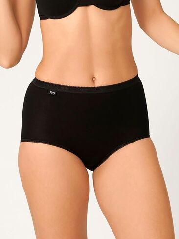 Sloggi Womens 3 Pack Zero Feel High Waisted Cheeky Cotton Underwear or Panties for Ladies Basic Maxi Briefs Black in Saudi Arabia