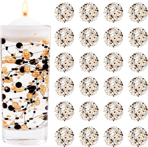 YATOJUZI 30 PCS Artificial Pearl String Beige Vase Filler Floating Pearls for Vases Centerpieces Faux Pearl Beads String Decorations Wedding Holiday Party Decor in Kuwait
