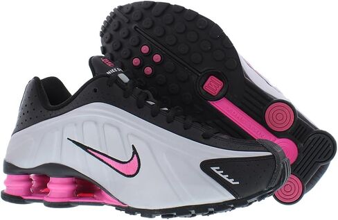 Nike Shox R4 Big Kids' Shoes (Black/Pinksicle/Metallic Silver) in Kuwait