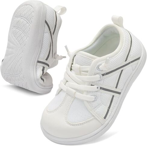 Scurtain Toddler Shoes Girl Boy Wide Toe Breathable Barefoot Shoes Little Kids Slip on School Tennis Shoes Flexible Rubber Casual Flat Sneakers in Saudi Arabia