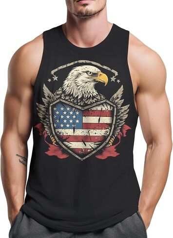 Men's American Flag Eagle Tank Tops USA Eagle Patriotic Sleeveless Workout Muscle Shirt in Saudi Arabia