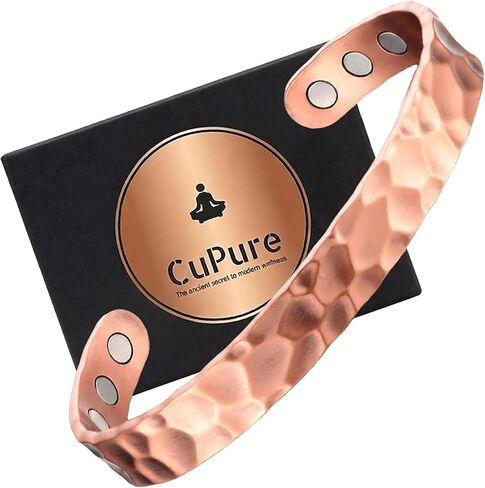 99.9% Pure Solid Copper Bracelet for Men & Women - Adjustable Cuff Bangle - Handcrafted Vintage Style Jewelry Gift in Saudi Arabia
