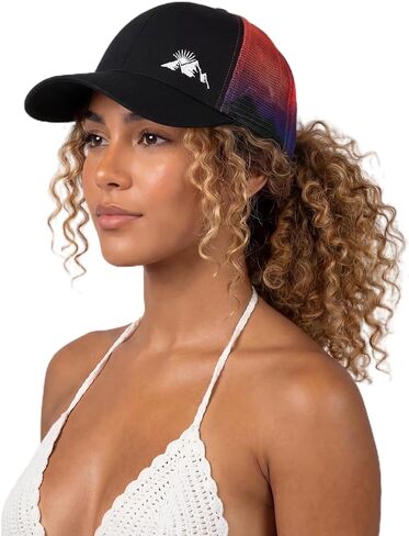 TOP-EX ChicPony™ S/M M/L High & Low Ponytail Beach Golf Snapback Trucker Hats for Women Girls Summer Cute in Kuwait
