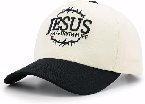 Christian Hat for Men Women, Vintage 3D Jesus Embroidered Baseball Cap | Adjustable, Cotton, Religious Gift for Dad Mom Pastor in Saudi Arabia