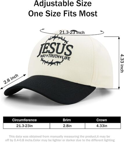 Christian Hat for Men Women, Vintage 3D Jesus Embroidered Baseball Cap | Adjustable, Cotton, Religious Gift for Dad Mom Pastor in Saudi Arabia