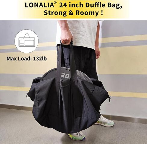70L Large Duffle Bag for Travel - 24 inch Duffel Bag Heavy Duty Luggage Storage Bag (Black) in Saudi Arabia