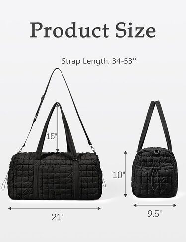 Quilted Travel Duffle Bag Puffer Weekender Bag & Quilted Makeup Bag Puffy Cosmetic Bag Cute for Women Girls in Saudi Arabia