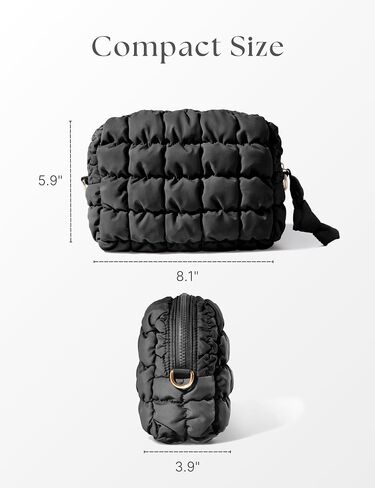 Quilted Travel Duffle Bag Puffer Weekender Bag & Quilted Makeup Bag Puffy Cosmetic Bag Cute for Women Girls in Saudi Arabia
