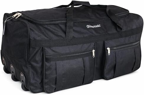 30-Inch XL Rolling Duffel Bag with Wheels - Ideal Travel Bag for Travel, Sports, Hockey, and Cargo Outdoor Hockey Bag - Convenient and Spacious Gym Bag (Black) in Kuwait
