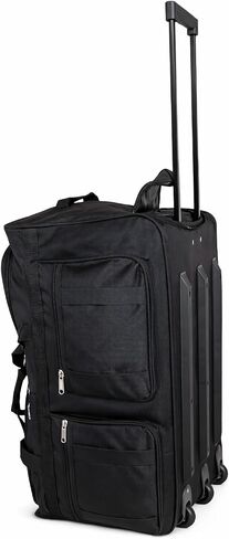 30-Inch XL Rolling Duffel Bag with Wheels - Ideal Travel Bag for Travel, Sports, Hockey, and Cargo Outdoor Hockey Bag - Convenient and Spacious Gym Bag (Black) in Kuwait