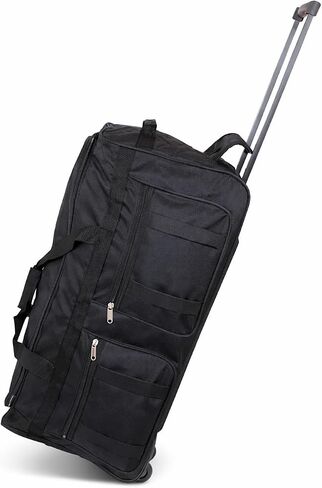30-Inch XL Rolling Duffel Bag with Wheels - Ideal Travel Bag for Travel, Sports, Hockey, and Cargo Outdoor Hockey Bag - Convenient and Spacious Gym Bag (Black) in Kuwait