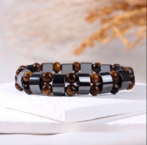 Tiger Eye & Hematite Bracelet for Men & Women – Double Strength Natural Stone Protection Bracelet – Anniversary, Birthday, Mother’s Day & Father’s Day Gift in Saudi Arabia