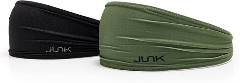 مجموعة عصابات الرأس من JUNK Brands - عصابات رأس رياضية Big Bang Lite (OD أخضر + أسود تكتيكي) مكونة من عبوتين in Kuwait