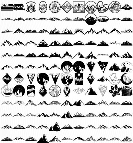 Mountain Bundle 150+ Design | Dxf Eps SVG Png Pdf Printable File Format | Instant Digital Download | Home Decor Camping Abstract Hill Frame Apparel Print Wall Art Vector 0040 in Kuwait