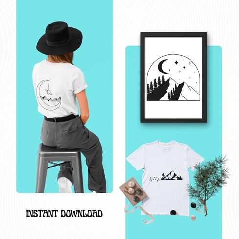 Mountain Bundle 150+ Design | Dxf Eps SVG Png Pdf Printable File Format | Instant Digital Download | Home Decor Camping Abstract Hill Frame Apparel Print Wall Art Vector 0040 in Kuwait