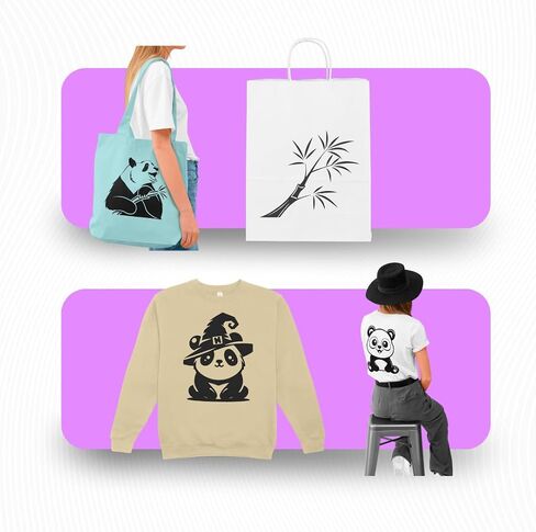 باقة الباندا 200+ تصميم | Dxf Eps SVG Png Pdf تنسيق الملف القابل للطباعة | تحميل رقمي فوري | ديكور المنزل طباعة الملابس كسلان الباندا أوراق الخيزران للأطفال جدار الفن ناقلات 0041 in Kuwait
