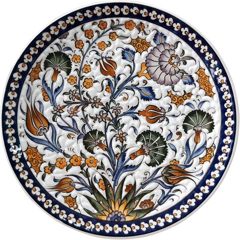Handmade Ceramic Wall Plate, 30 cm (11.8 inches) Turkish Nicaea Ceramic Plate 30 cm in Diameter in Saudi Arabia
