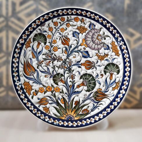 Handmade Ceramic Wall Plate, 30 cm (11.8 inches) Turkish Nicaea Ceramic Plate 30 cm in Diameter in Saudi Arabia