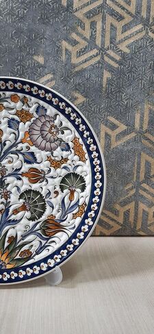 Handmade Ceramic Wall Plate, 30 cm (11.8 inches) Turkish Nicaea Ceramic Plate 30 cm in Diameter in Saudi Arabia