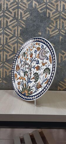Handmade Ceramic Wall Plate, 30 cm (11.8 inches) Turkish Nicaea Ceramic Plate 30 cm in Diameter in Saudi Arabia
