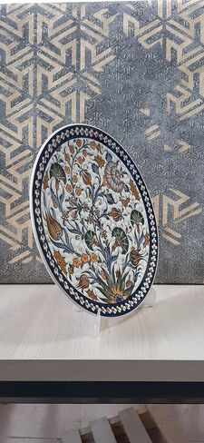 Handmade Ceramic Wall Plate, 30 cm (11.8 inches) Turkish Nicaea Ceramic Plate 30 cm in Diameter in Saudi Arabia