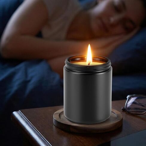 20 Pack Glass Candle Jars with Lids, 8oz Matte Black Thick Candle Vessels, Empty Black Candles Jar Bulk for Candles Making DIY, Refillable Glass Jars with 20 Warming Labels & Tubes in Saudi Arabia