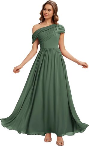 Ever-Pretty Women's Asymmetrical Sleeveless Summer Bridesmaid Dresses Chiffon Floor Length A-Line Formal Dress 02706 in Kuwait