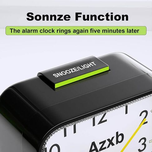 Analog Alarm Clock, Silent No Ticking Battery Operated Travel Alarm Clock with Night Light, Snooze, Loud Alarm, Luminous, Quiet Small Desk Clock for Bedrooms Deep Sleeper Adults Kids, Easy Set in Kuwait