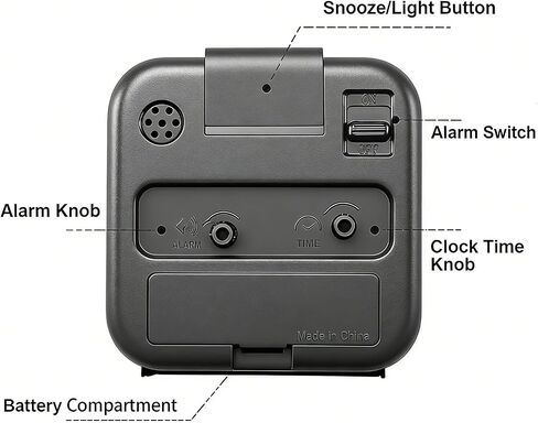 Analog Alarm Clock, Silent No Ticking Battery Operated Travel Alarm Clock with Night Light, Snooze, Loud Alarm, Luminous, Quiet Small Desk Clock for Bedrooms Deep Sleeper Adults Kids, Easy Set in Kuwait