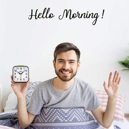 Analog Alarm Clock, Silent No Ticking Battery Operated Travel Alarm Clock with Night Light, Snooze, Loud Alarm, Luminous, Quiet Small Desk Clock for Bedrooms Deep Sleeper Adults Kids, Easy Set in Kuwait